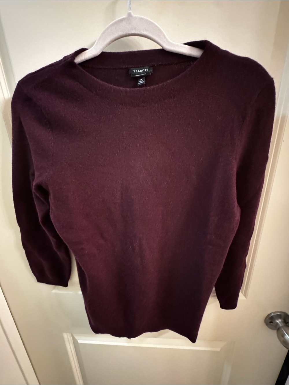 NWT Talbots Fall 2026 Audrey 100% Cashmere Plum Sweater M
